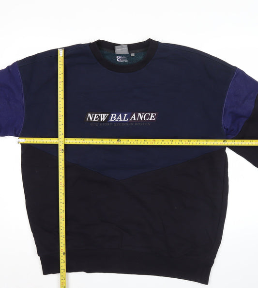 New Balance Men's Blue 2XL Pullover Sweatshirt Graphic Logo Sports
