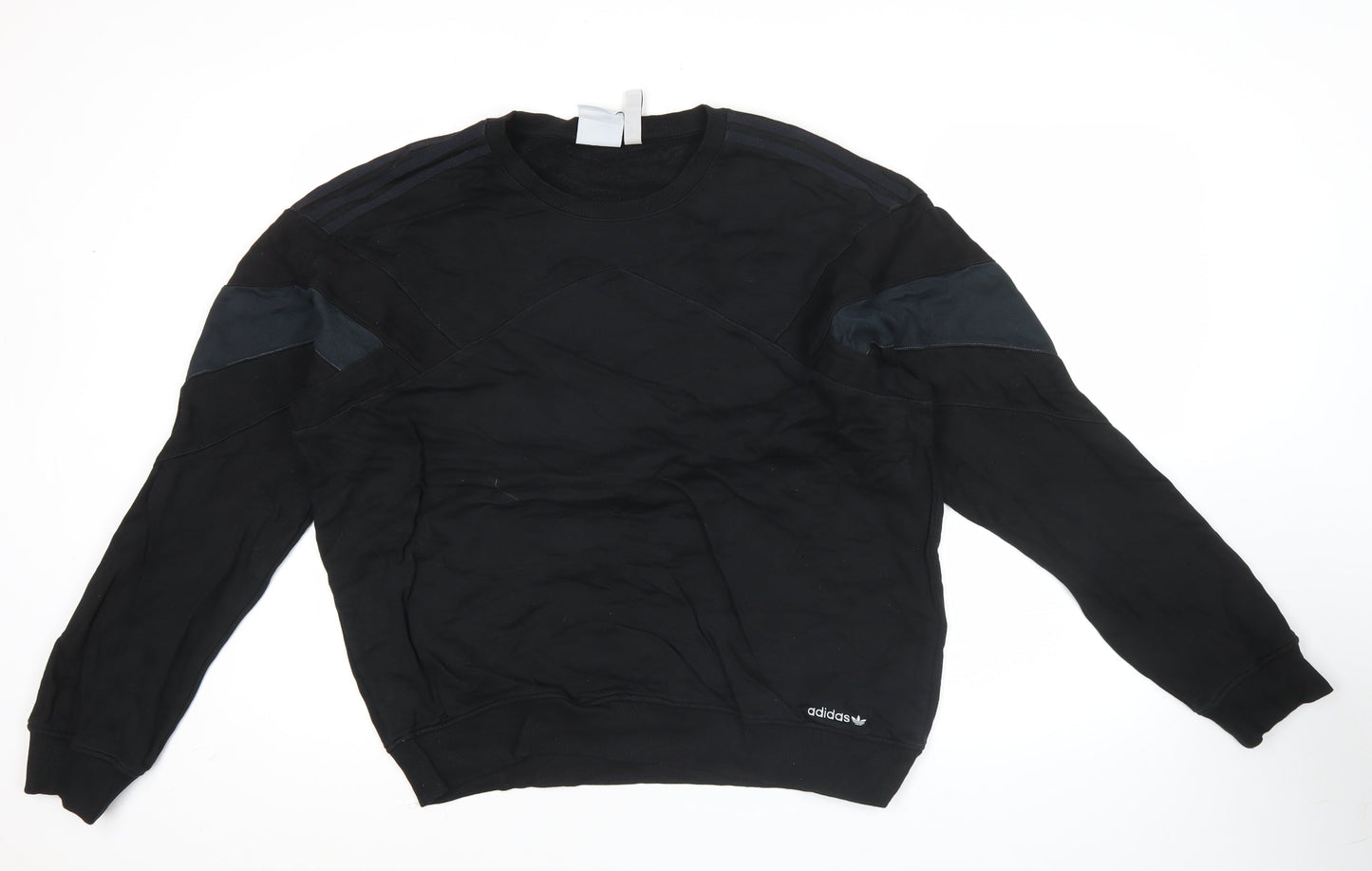 Adidas Men's Black Crew Neck Pullover Sweatshirt L Regular Fit