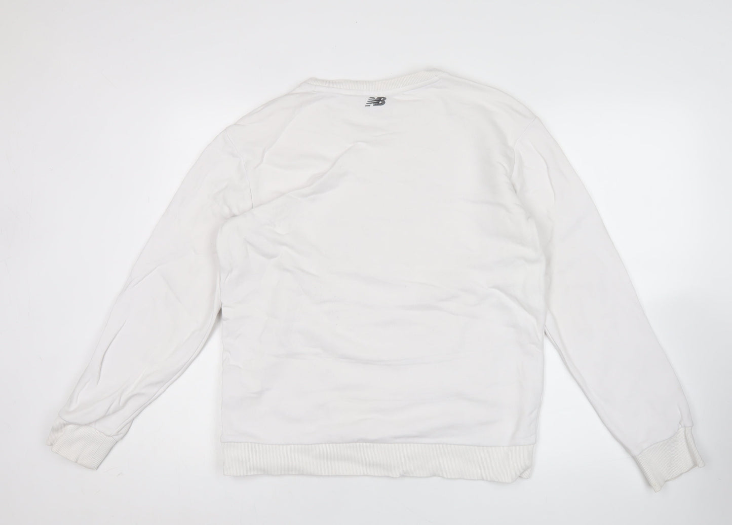 New Balance Men's White XL Pullover Sweatshirt Crew Neck Logo Sports