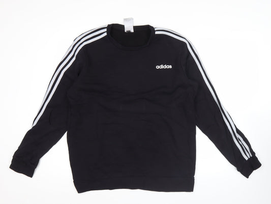 Adidas Men’s Black L Pullover Sweatshirt Crew Neck Logo Sportswear