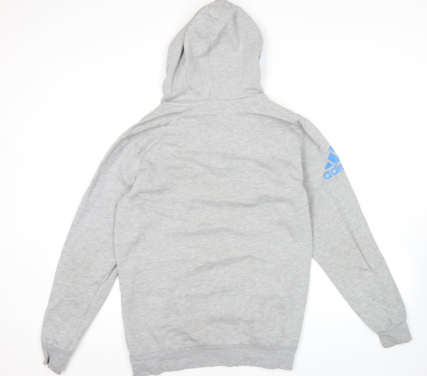 Adidas Men’s Grey Full Zip Hoodie Size L Sports Fleece Logo