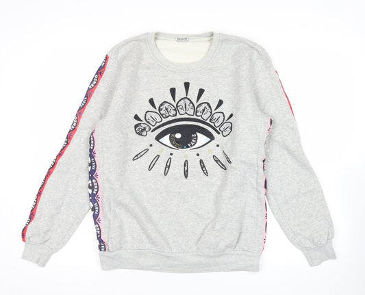 Kenzo Men’s Grey XL Pullover Sweatshirt Graphic Eye Logo Jersey