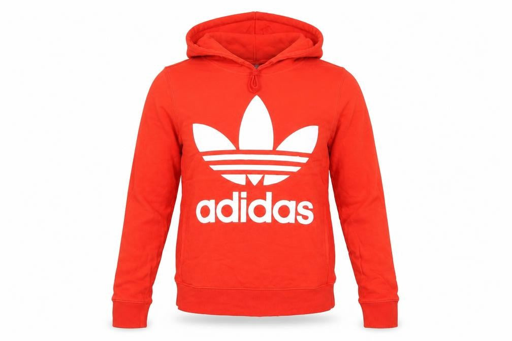 Mens UK XS Regular adidas Red Pullover Hoodie