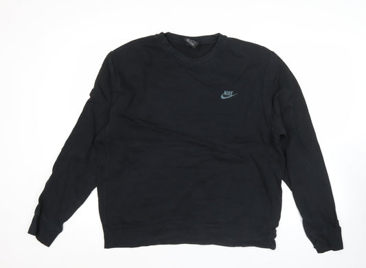 Nike Men's Black XL Pullover Sweatshirt Crew Neck Long Sleeve Fleece