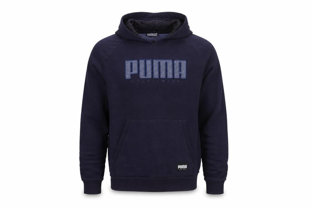 Mens UK S Regular PUMA Blue Pullover Hoodie