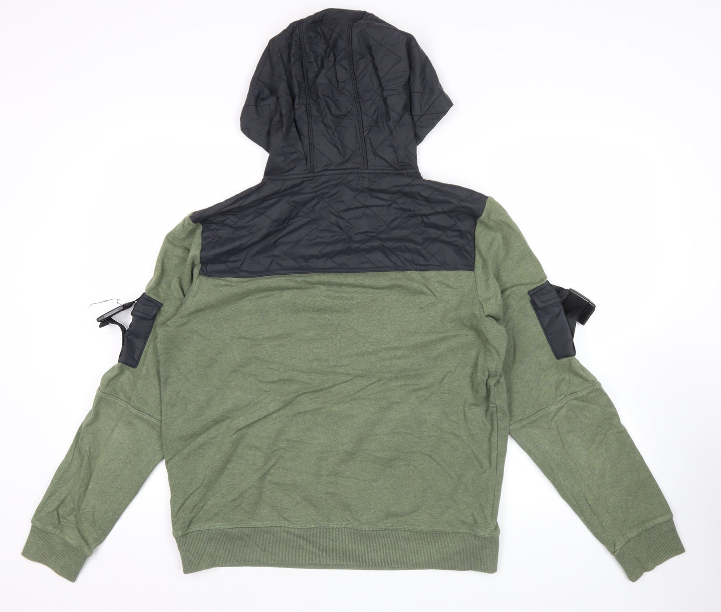 Fila Men's Green Pullover Hoodie M Logo 1/4 Zip Jersey Autumn Winter
