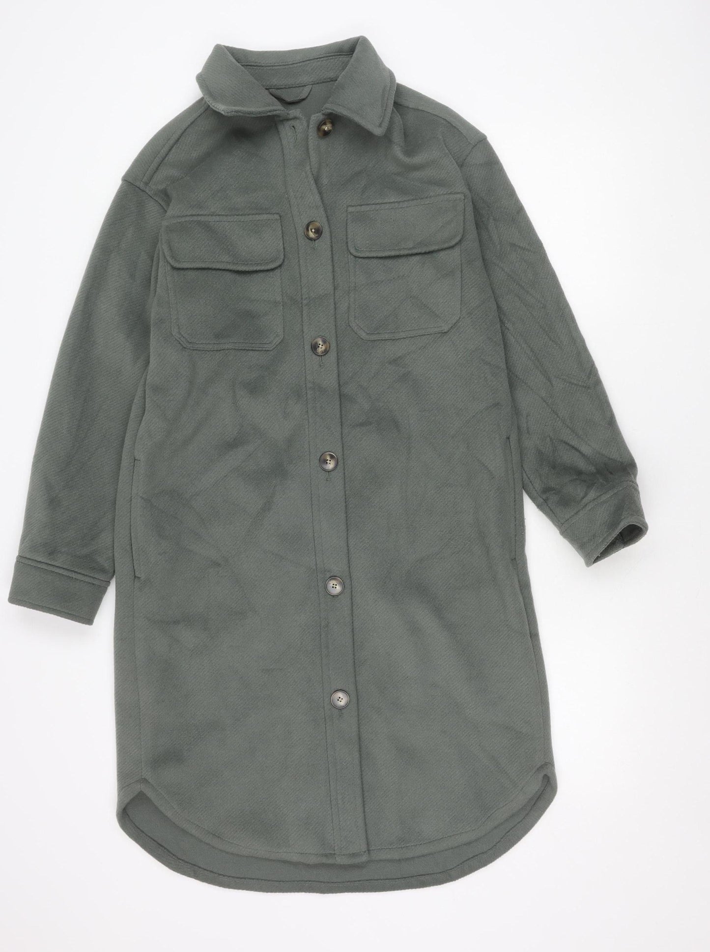 Marks and Spencer Women’s Green Long Jacket Size S Polyester Viscose