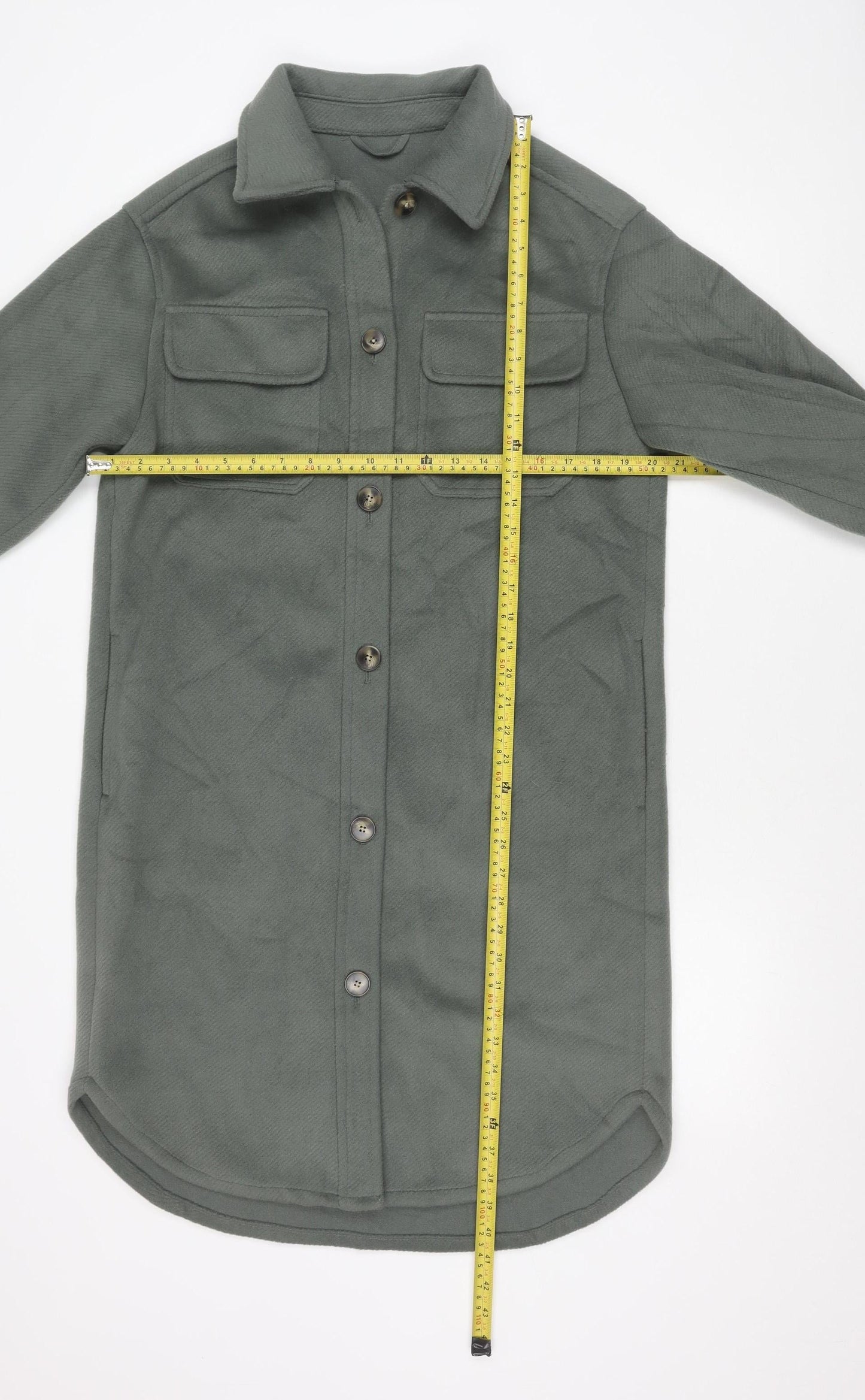 Marks and Spencer Women’s Green Long Jacket Size S Polyester Viscose