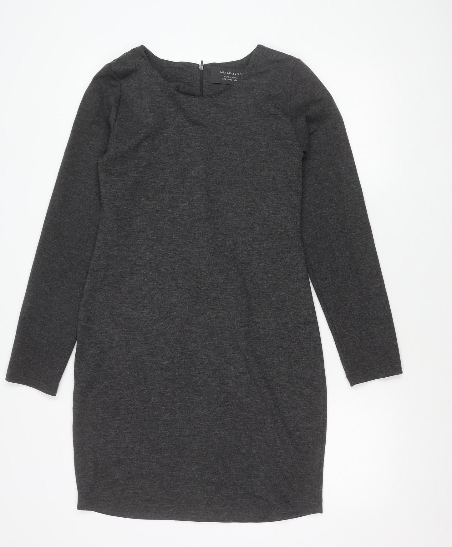 Zara Women’s Grey Bodycon Knit Knee Length Dress L