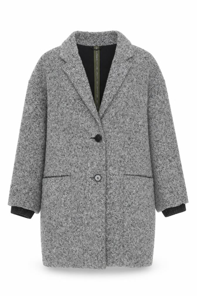 Topshop Women Grey Small Tweed Mid-Length Blazer Jacket
