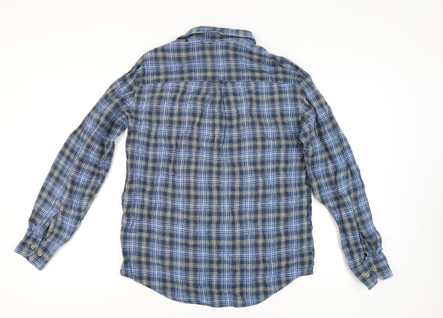 Guise Men's Blue Check Long Sleeve Button-Up Shirt M