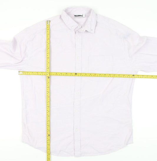 ASOS DESIGN Men’s Purple Cotton Oxford Button-Up Shirt M