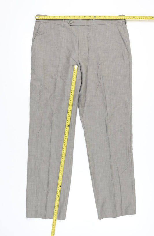 Marks and Spencer Men’s Grey Wool Dress Pants 36W 31L Straight Leg