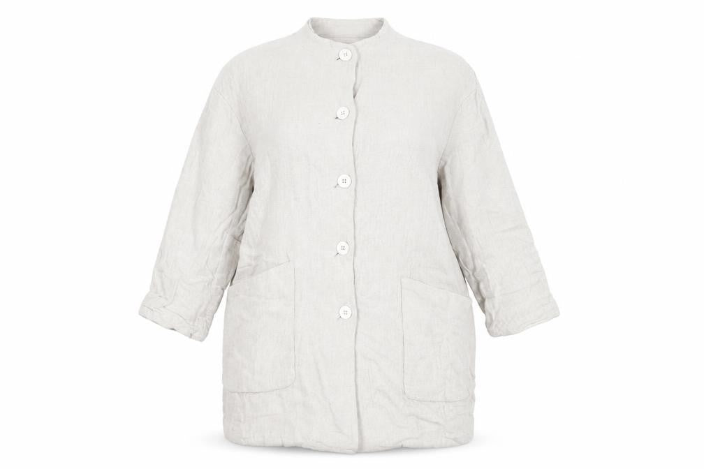 Zara Basic Women's Beige Linen Mid-Length Overcoat Size 8