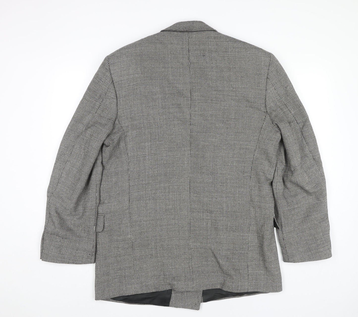 Jaeger Men's Grey Wool Silk Double-Breasted Blazer 52L