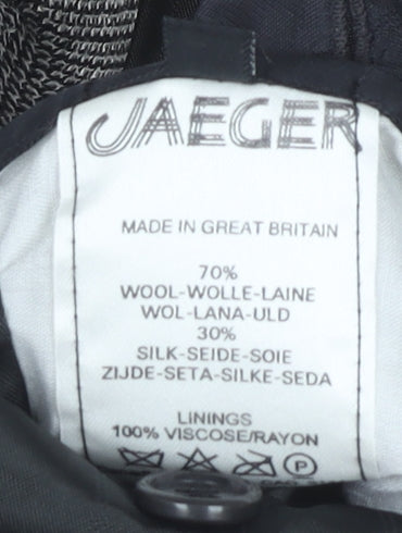 Jaeger Men's Grey Wool Silk Double-Breasted Blazer 52L