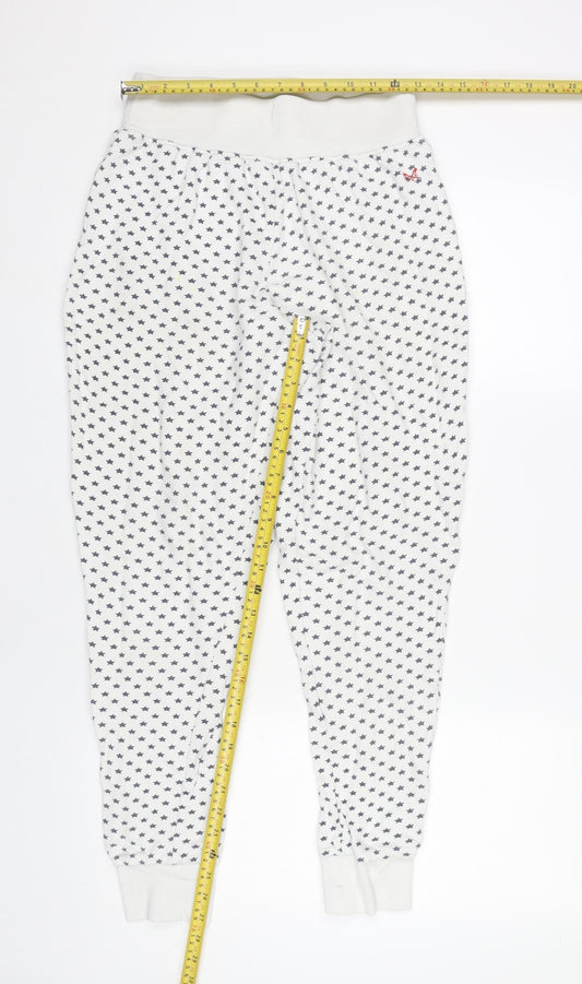 Crew Clothing Company Women’s White Star Print Jogger Trousers Size S