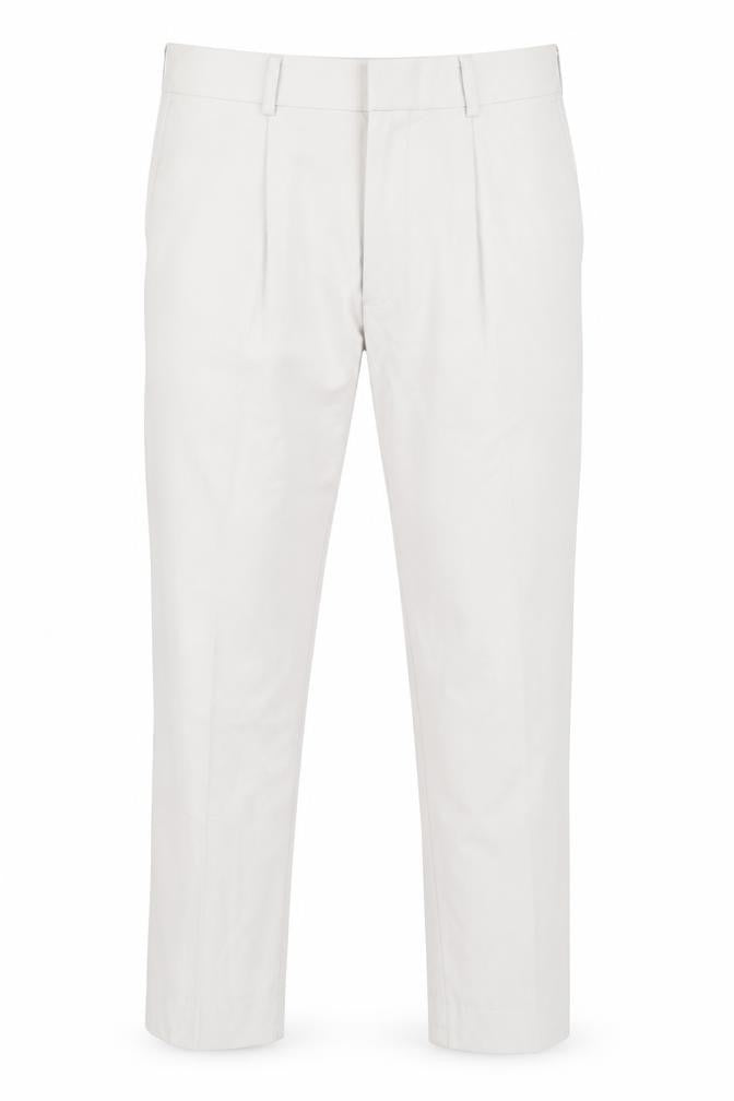 ASOS DESIGN Men's Beige Slim Tapered Pleated Trousers 34W 32L