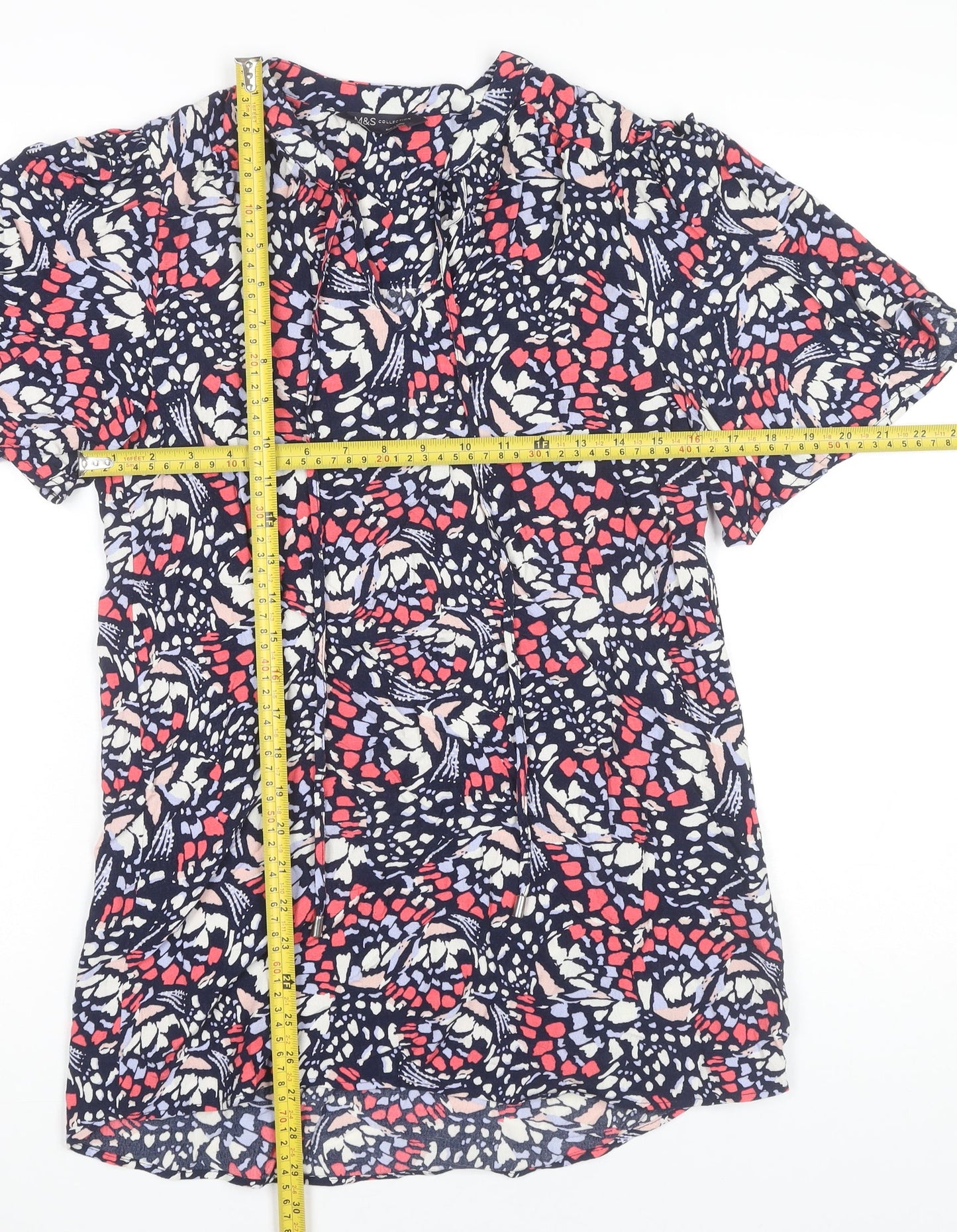 Marks and Spencer Women’s Multicoloured Floral Blouse Size 6 Short Sleeve