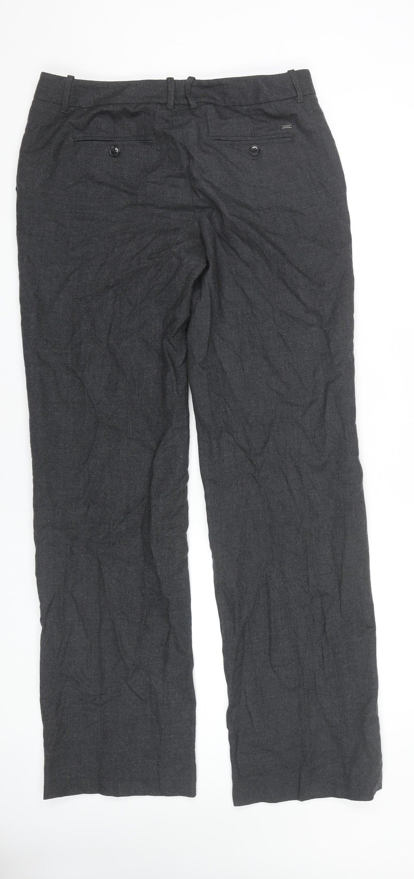 Tommy Hilfiger Women Grey Wool Blend Dress Pants Size 10 Straight Leg