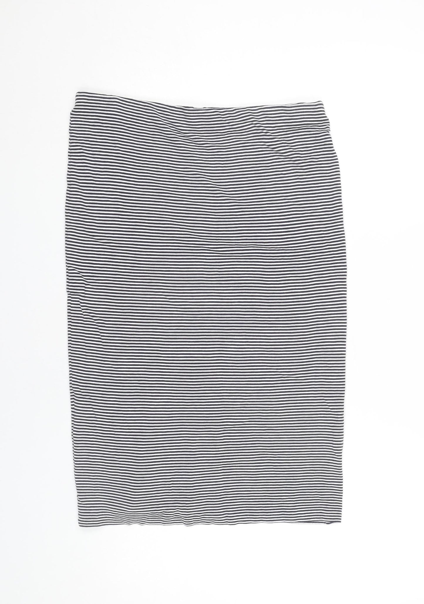 Whistles Women’s Black Striped Knee Length Cotton Pencil Skirt Size 16