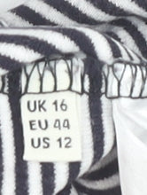Whistles Women’s Black Striped Knee Length Cotton Pencil Skirt Size 16