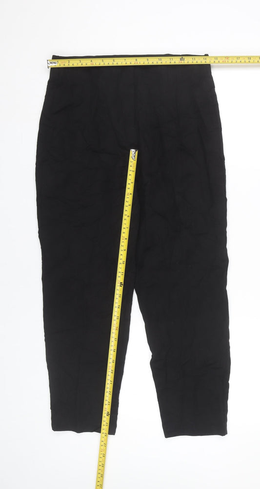 ET VOUS Women’s Black Ankle Trousers Size 10 Slim Fit Stretch