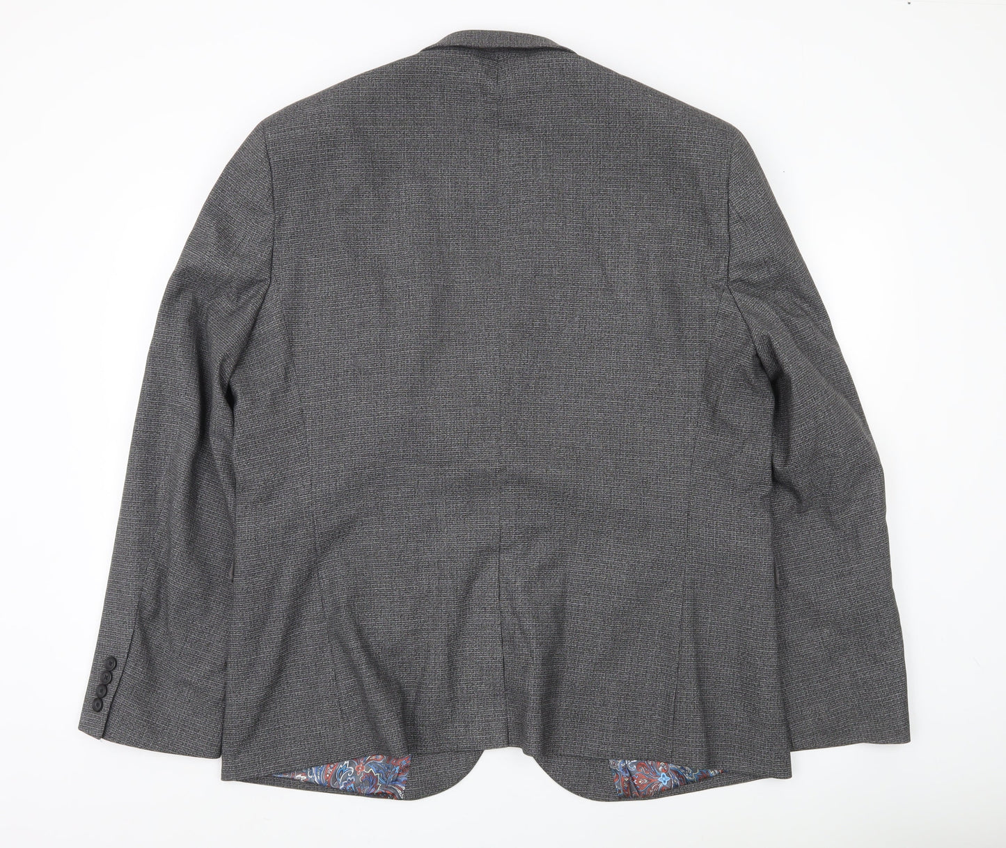 Next Men’s Grey Blazer XL 48in Chest Regular Fit Two-Button Jacket