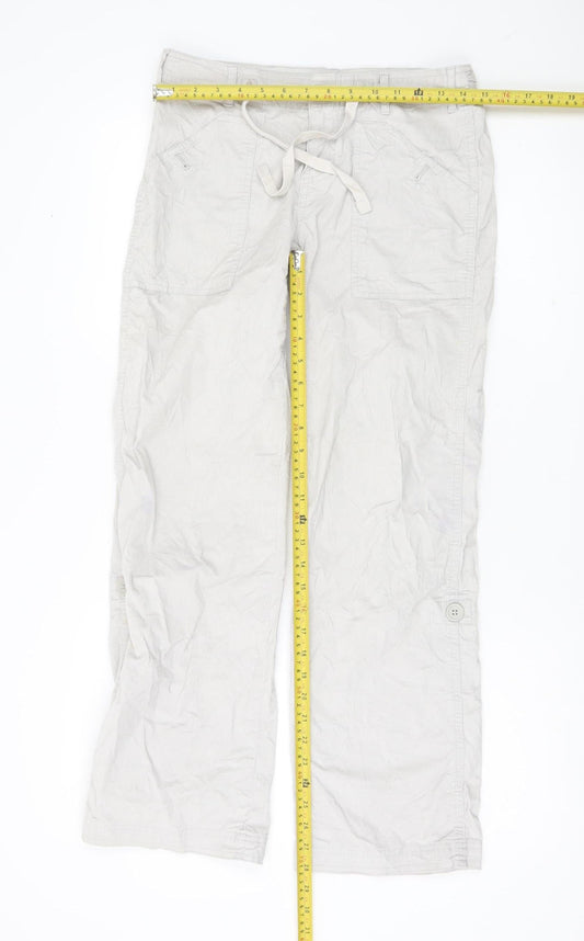 GAP Women’s Beige Cargo Straight Trousers Size 4 Cotton Blend