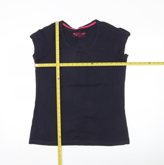 Peter Storm Womens Black Size 14 Scoop Neck Cotton T-Shirt