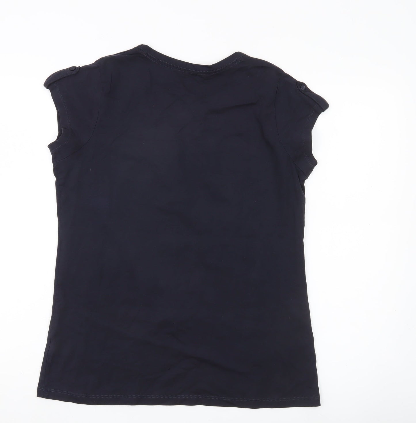 Peter Storm Womens Black Size 14 Scoop Neck Cotton T-Shirt