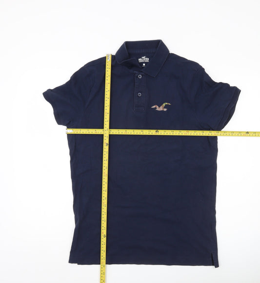 Hollister Men’s Blue Slim Fit Polo Shirt L Short Sleeve Cotton Stretch