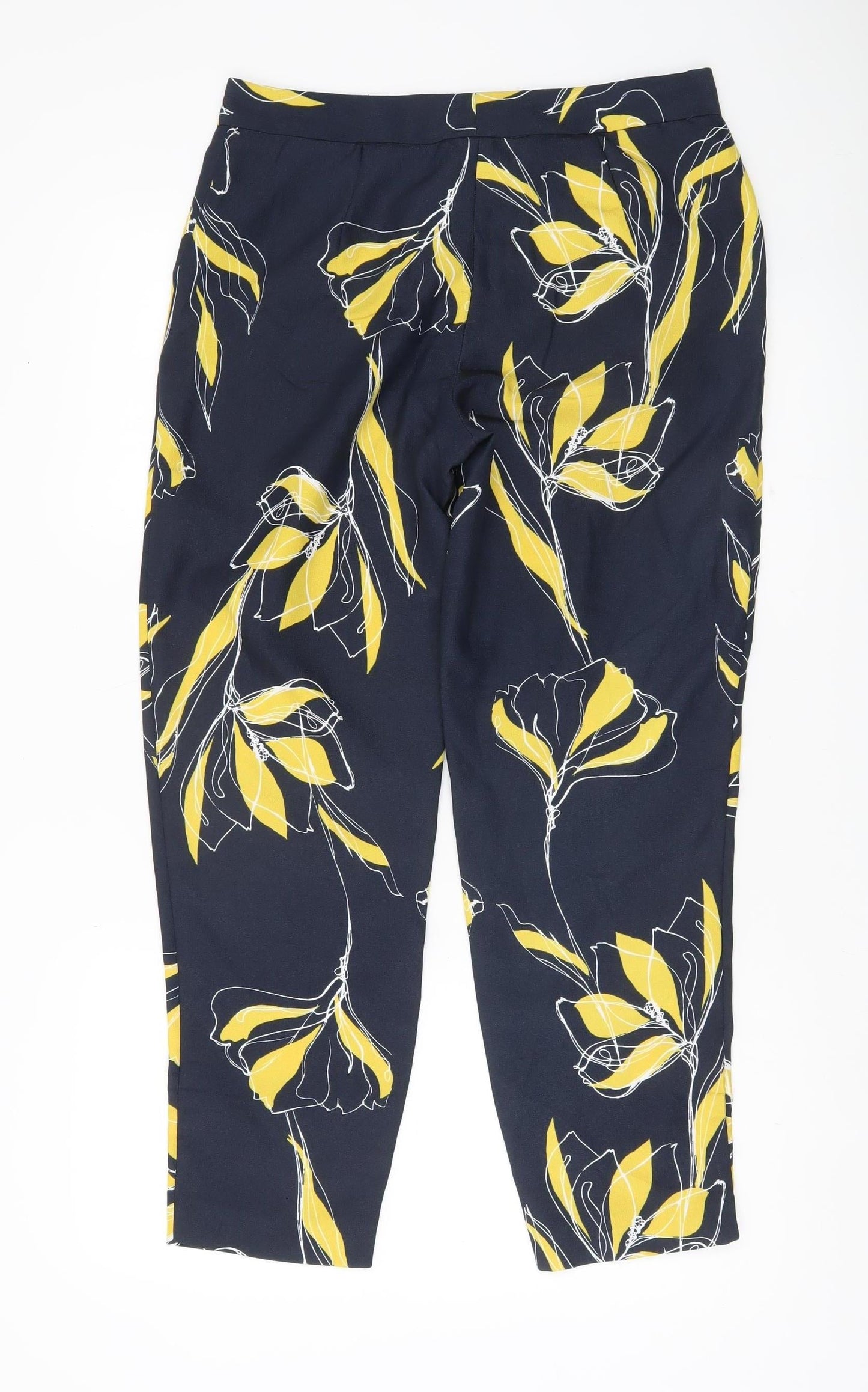 Marks and Spencer Womens Blue Floral Cropped Trousers Size 10