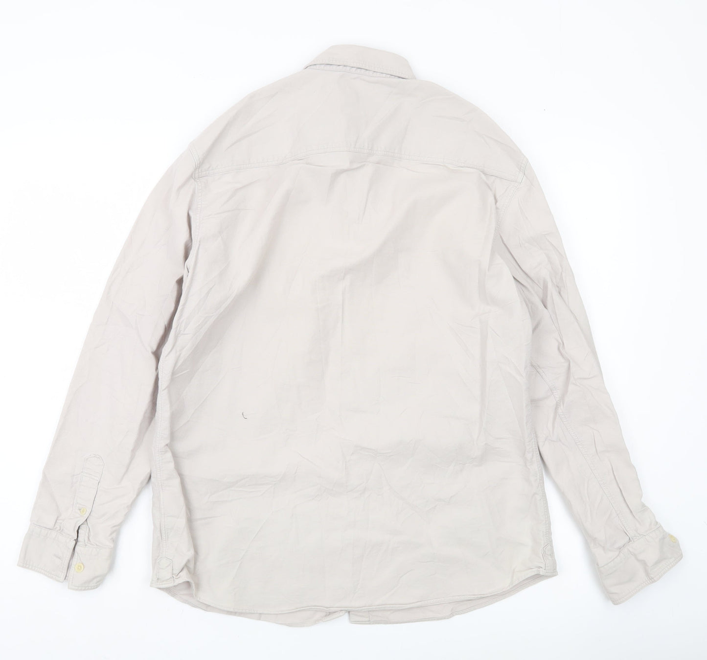 AllSaints Men’s Beige Medium Button-Up Long Sleeve Shirt