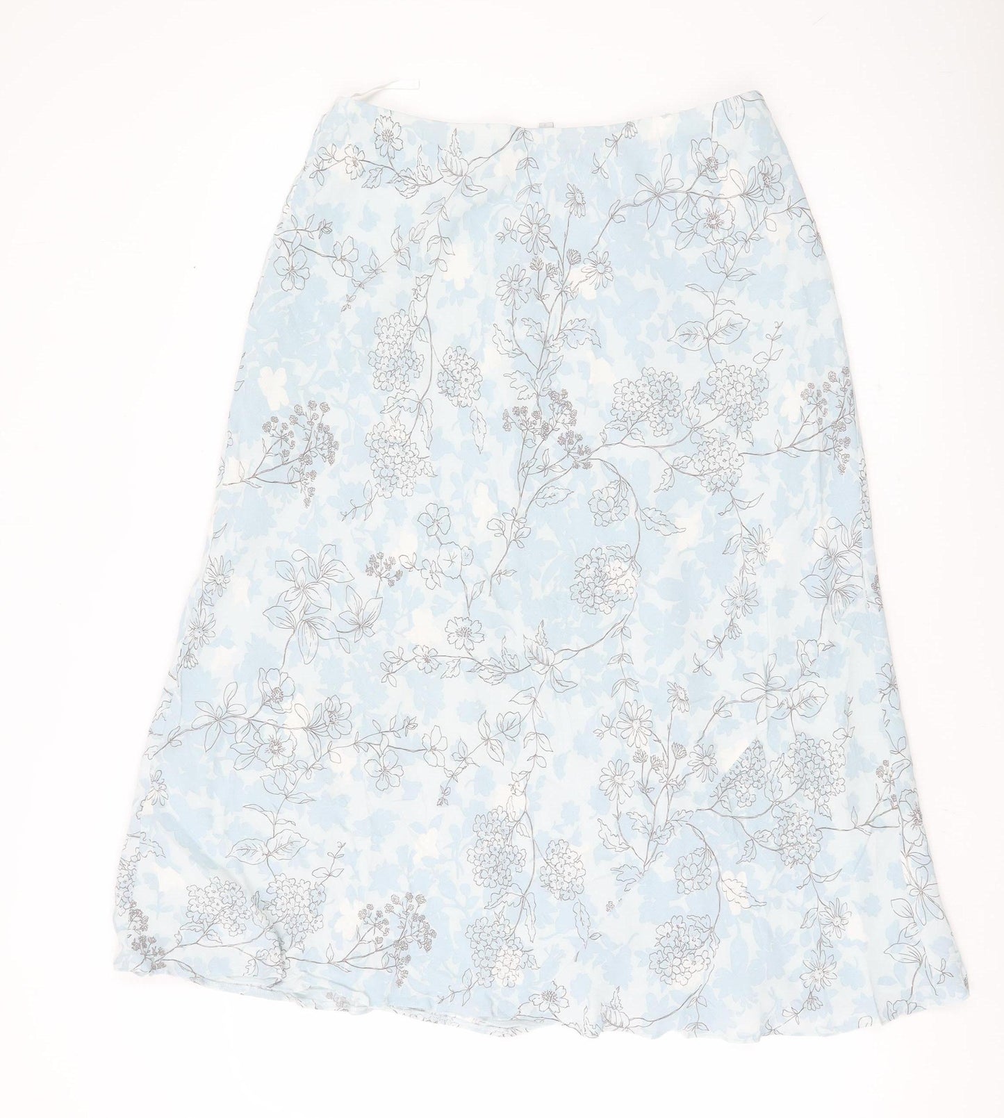Zona New Classics Women’s Blue Floral A-Line Skirt Size 14 Knee Length