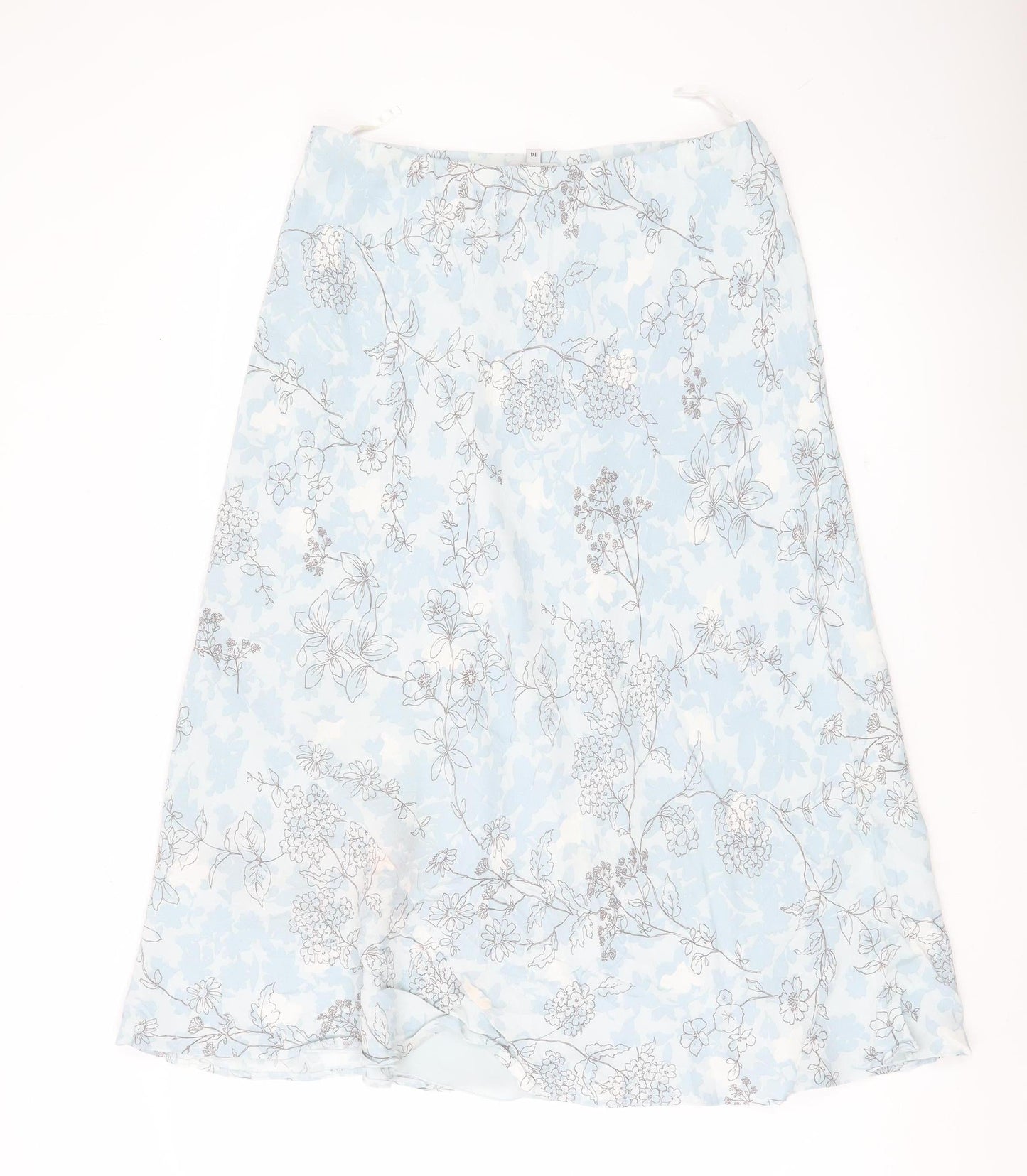 Zona New Classics Women’s Blue Floral A-Line Skirt Size 14 Knee Length