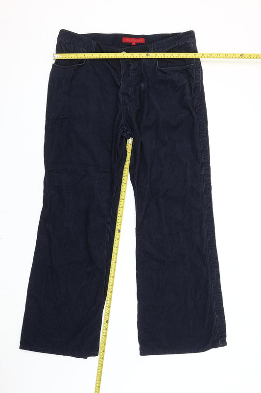 French Connection Men’s Blue Corduroy Trousers Size 36 Straight Leg