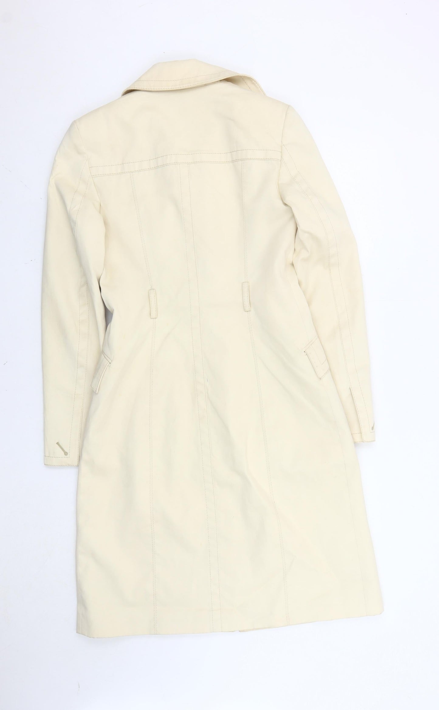 Karen Millen Women’s Ivory Trench Coat UK 8 Long Sleeve Classic