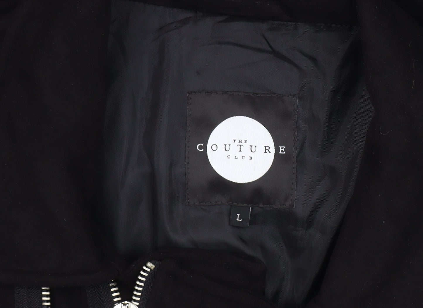 The Couture Club Womens Black Biker Jacket Size L Regular Fit