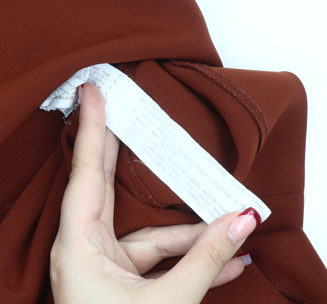 Zara Women Brown Size 10 Pencil Skirt Knee Length Workwear