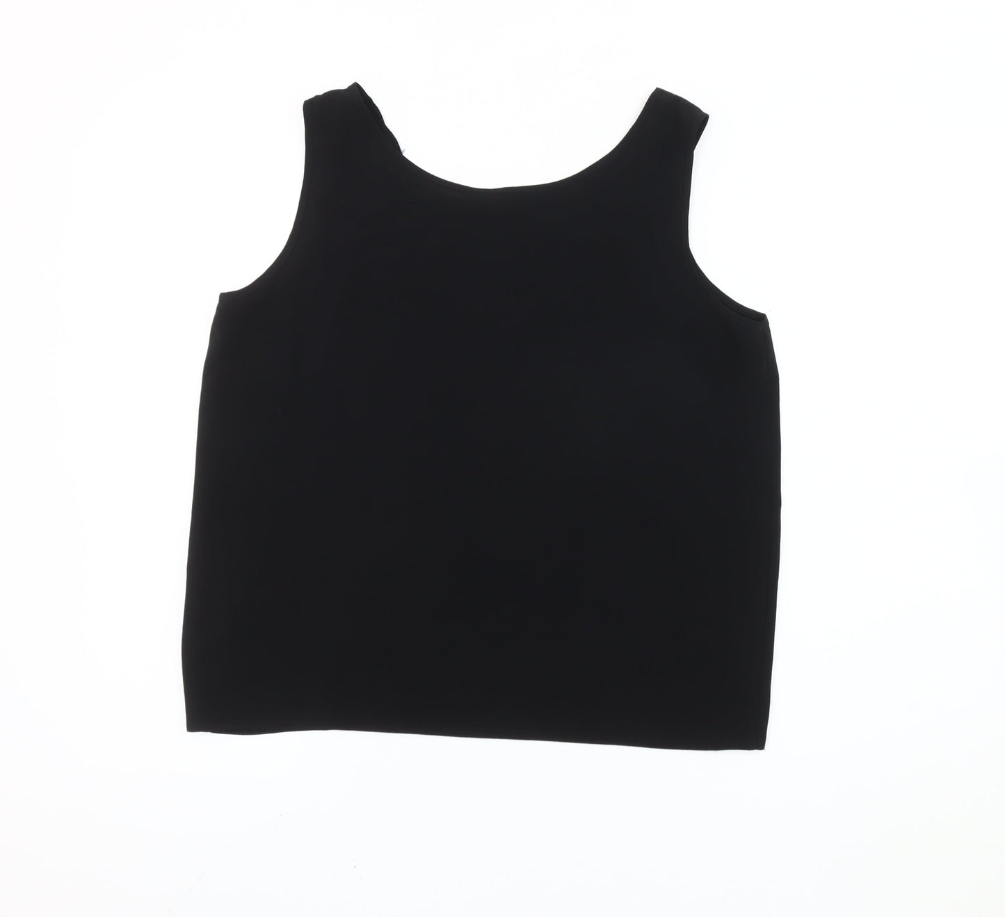 C&A Women Black Tank Top Size 14 Scoop Neck Sleeveless