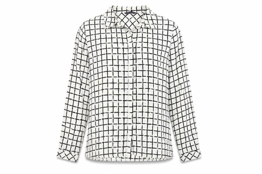 Marks and Spencer Women’s White Black Check Blouse Size 12