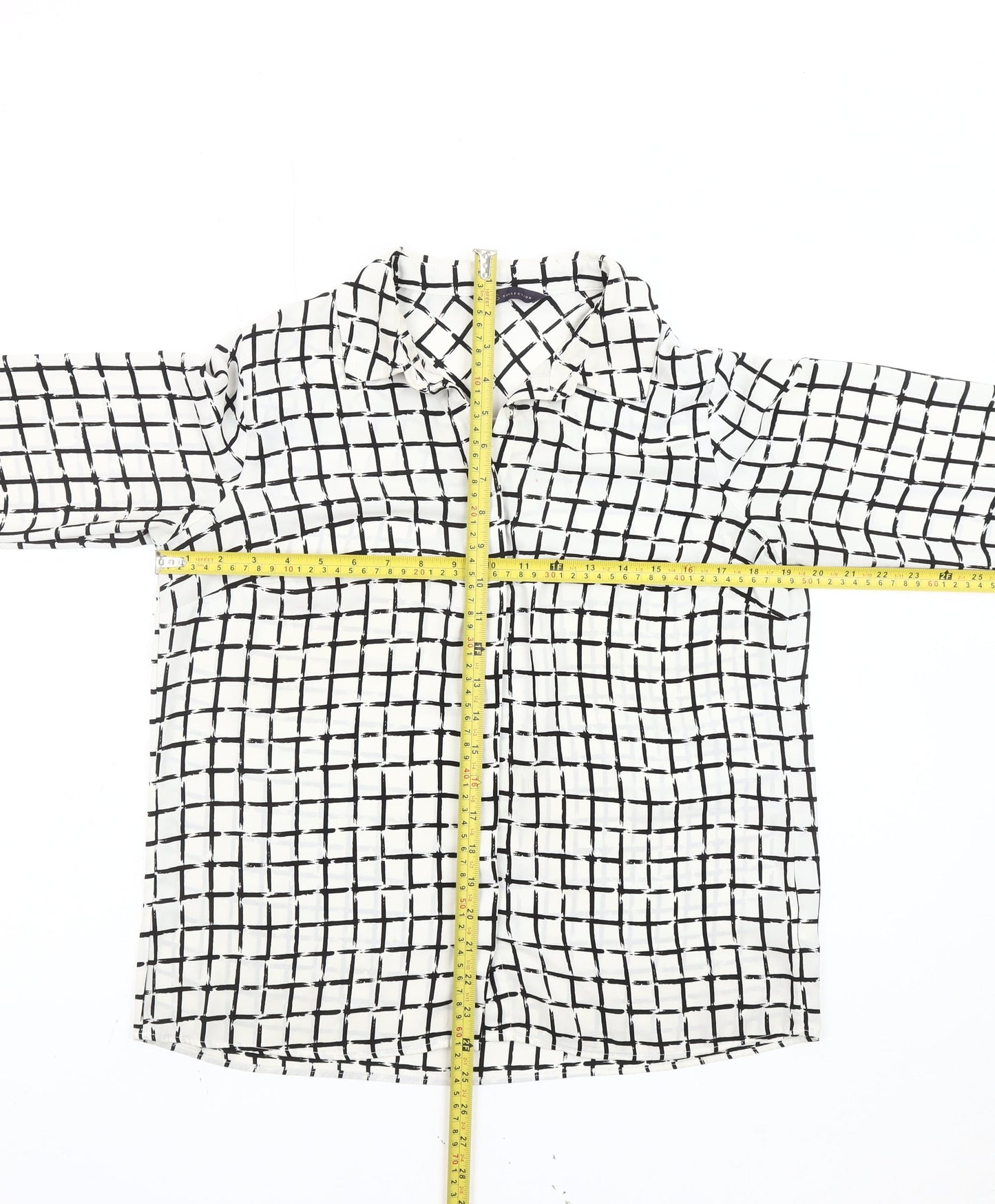 Marks and Spencer Women’s White Black Check Blouse Size 12