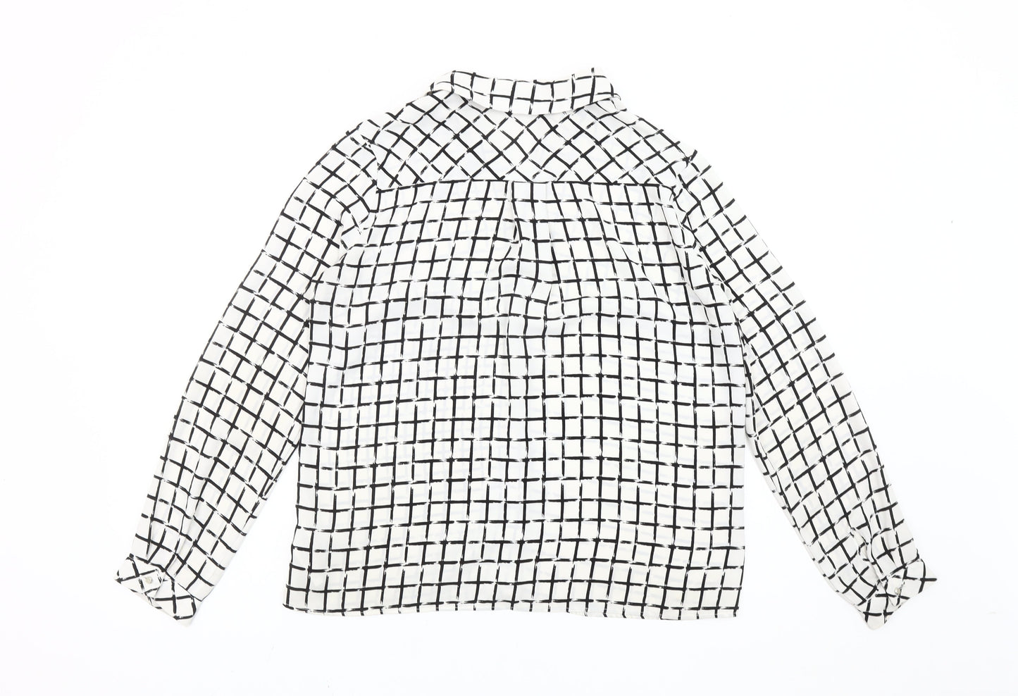 Marks and Spencer Women’s White Black Check Blouse Size 12
