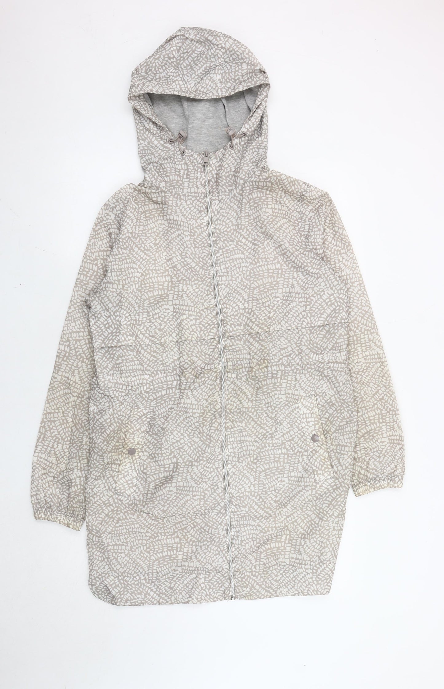 Marks and Spencer Women’s Grey Hooded Rain Coat Jacket Size S