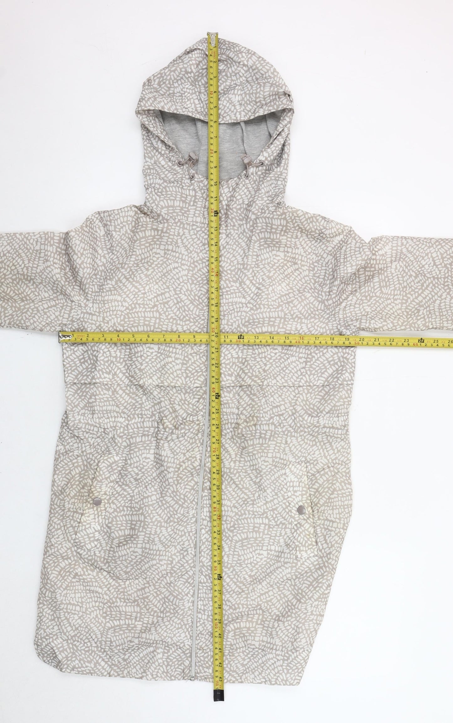 Marks and Spencer Women’s Grey Hooded Rain Coat Jacket Size S
