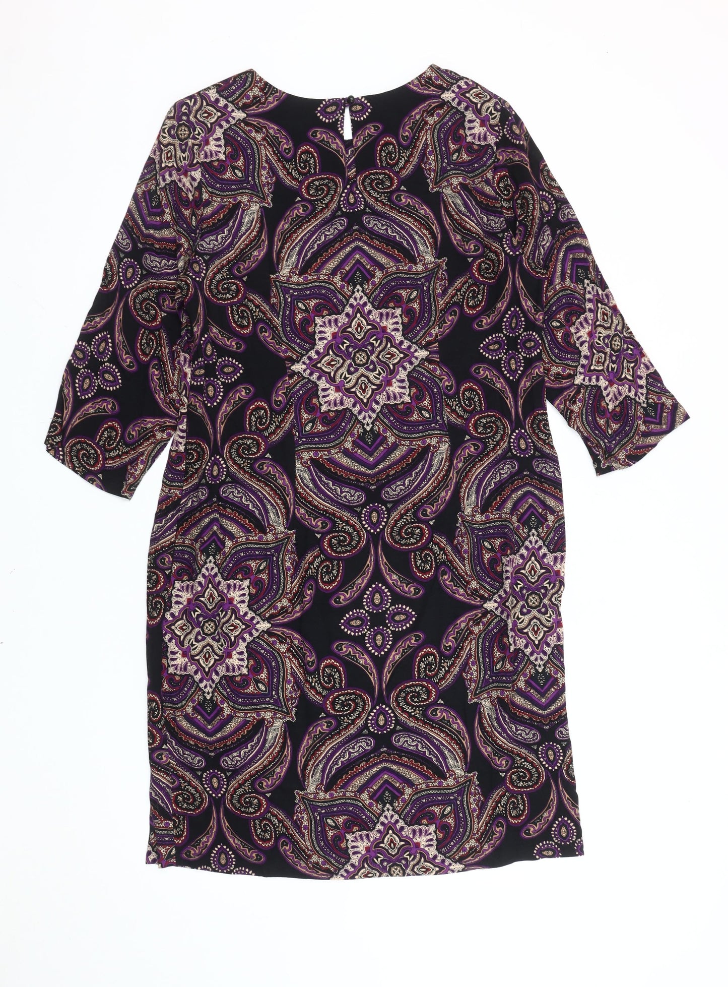 Marks and Spencer Womens Multicoloured Paisley Shift Dress Size 14
