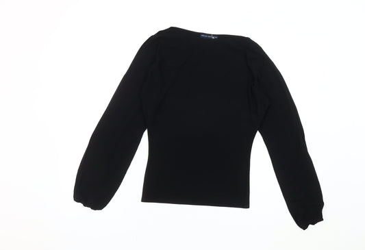 French Connection Women's Black Slim Fit Long Sleeve Blouse S