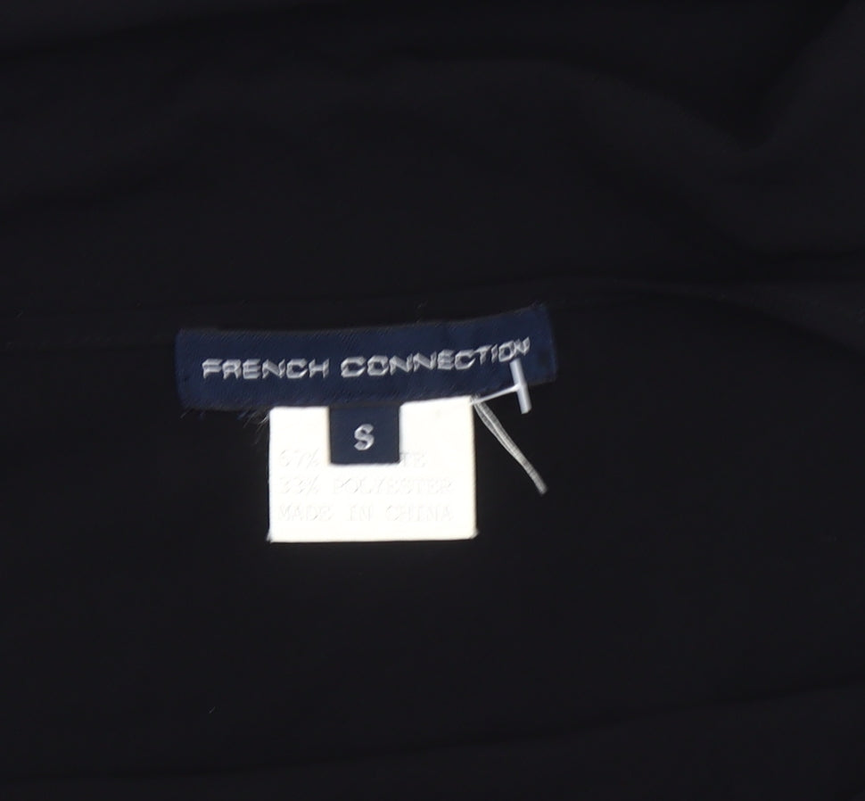 French Connection Women's Black Slim Fit Long Sleeve Blouse S