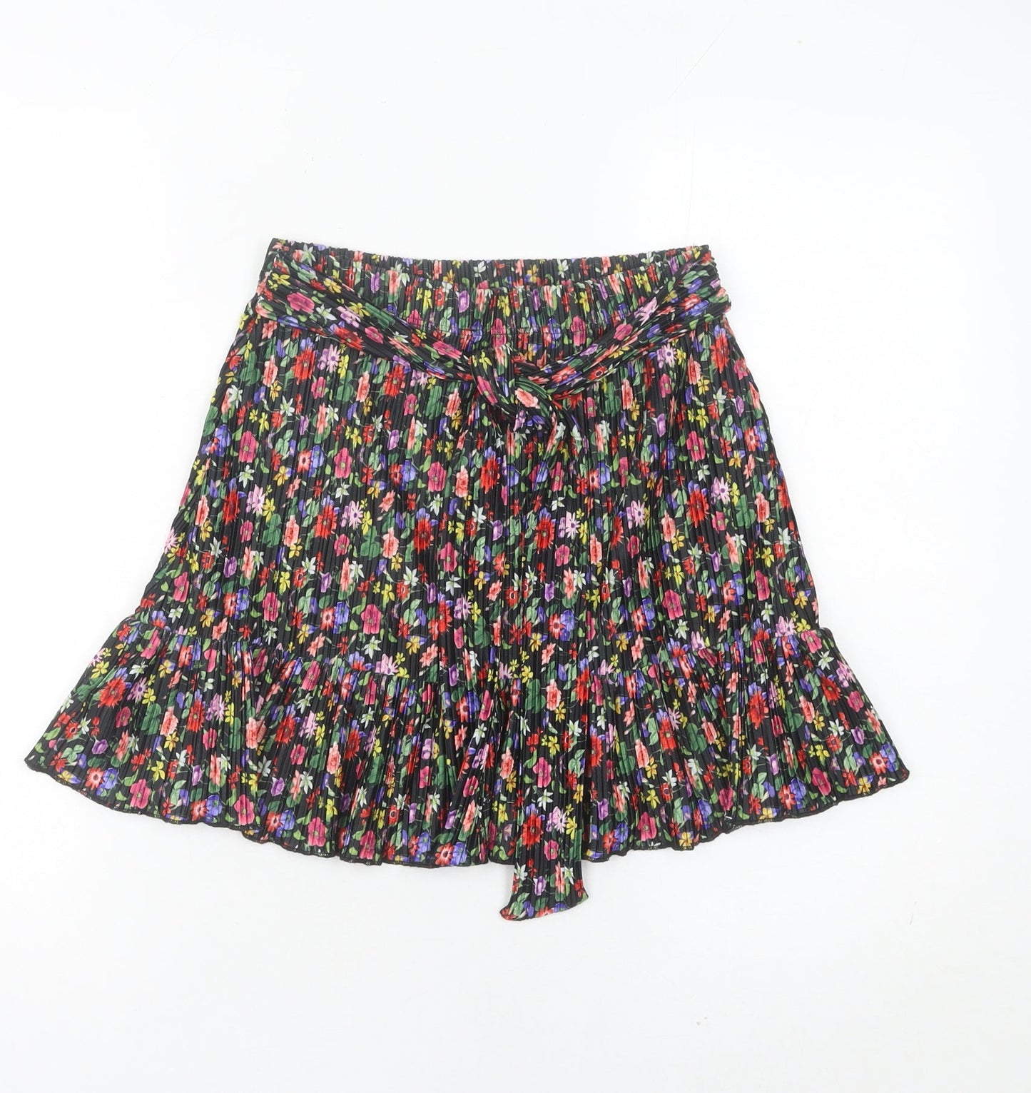 Topshop Women’s Petite Multicoloured Floral Pleated Skirt Size 6